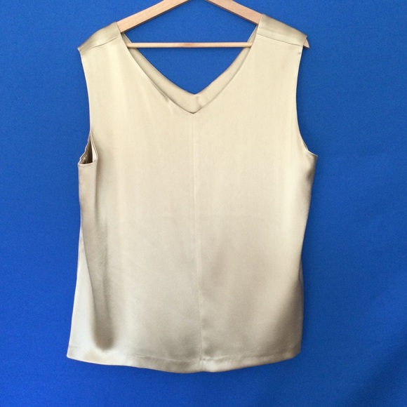 Jax Vintage Size 18 Gold Shell Tank Top Sleeveless Blouse Gold - Picture 2 of 13